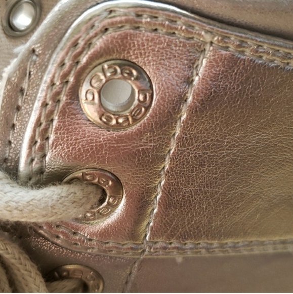 Bebe Silver Retro Charlane Sport High-Top Sneakers Size 9 - Picture 8 of 16